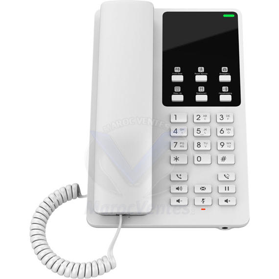 Téléphone IP Compact Pour Hôtel Avec Wi-fi Bi-bande Intégré 2 Comptes SIP / 2 Lignes GHP620W