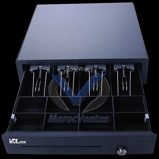 TIROIRE CAISSE 24V 6.5 KG 4 BILLETS 8 PIÈCES1 FENTE CHEQUE NOIR WD0408